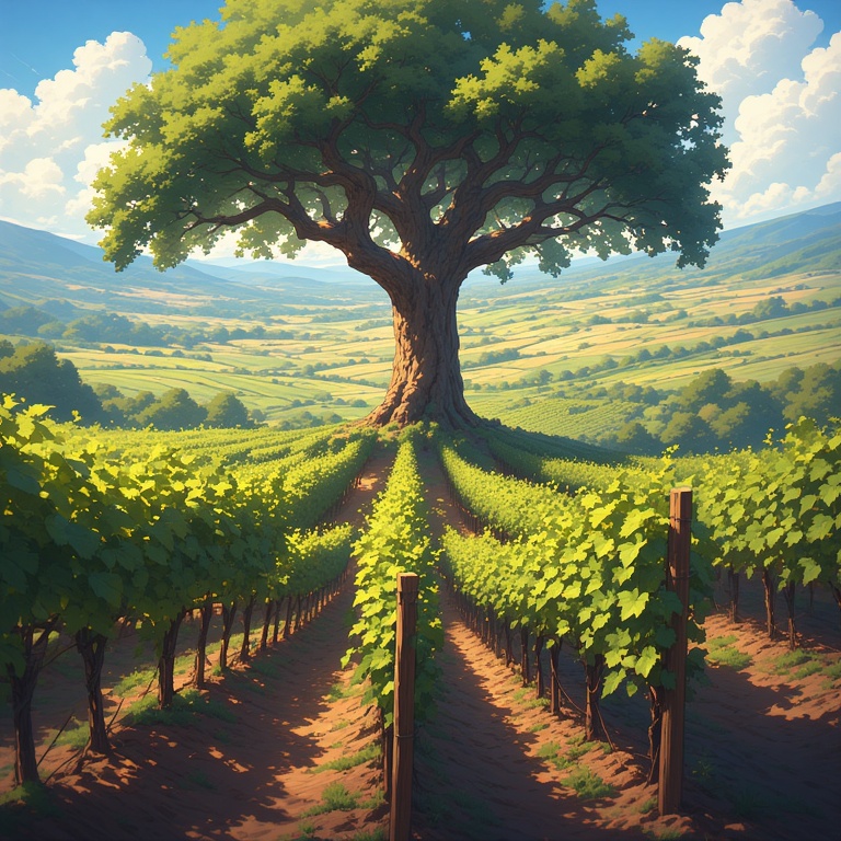 A tree growing in a vineyard

AI-generated content may be incorrect.
